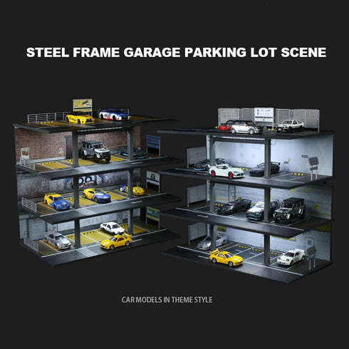 1/64 20 Scale Die-cast Model Car Display Case Organizer - Parking Garage Diorama Compatible with Hot Wheels Matchbox