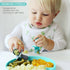 Grabease Baby Spoons - Toddler Utensils, BPA-Free & Phthalate-Free, 2 Sets in Teal and Gray