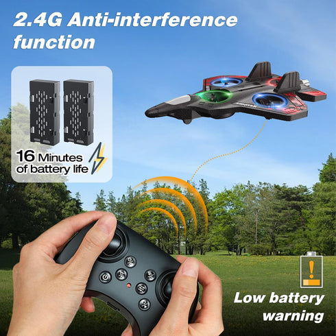 8-16, 360 8-12, Foam Remote Control Airplanes, RC Planes with Light, RC Airplane Fighter Jet for Kids Adults Flip