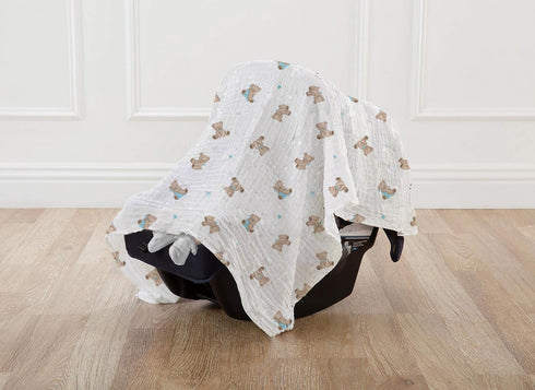 2-Pack 100% (47" 47"), American Baby Company Cotton Muslin Swaddle Blanket x Soft, Breathable & Lightweight, Teddy