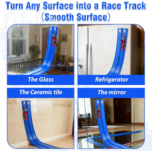 Yunzuiyue 20 4 Set,Kids Ft Flexible Race Track Toys, Flex Race Car Ramp Track with Race Cars & Suction Cups Rolls Up