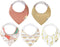 Blue Wren Baby Bandana Drool Bib 5-Pack with MAGNETIC Closure - Safe, Easy, Chic Teething Bib for Unisex