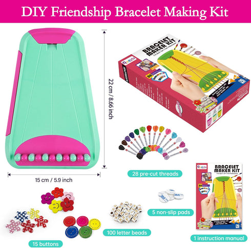 Rdfmy 8-12 Friendship Bracelet Making Kit for Girls, Arts and Crafts Bracelets String Maker Kit for Kids Ages Christmas