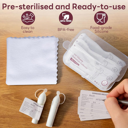 5ml/6pcs Horigen Colostrum Collection Kit, Catch, Feed & Store Portable Colostrum Container, Leakproof, Reusable Breast