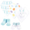 Hudson Baby Unisex Baby Cotton Bib and Sock Set, Neutral 1St Easter,