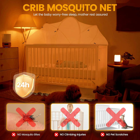 Orzbow Crib Tent to Keep Baby from Climbing Out | Breathable Pop Up Mosquito Net for Crib Net to Keep Baby in, Canopy
