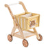 ROBUD Baby Push Walker Doll Stroller, Wooden Shopping Cart for Girls Boys, Adjustable Height Walker for Kids