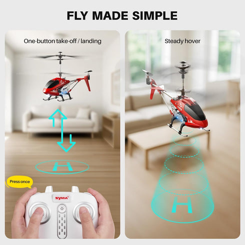 S107H-E 8-12 2 SYMA RC Helicopter for Kids and Beginners, Remote Control Helicopter with Altitude Hold, Speed Modes
