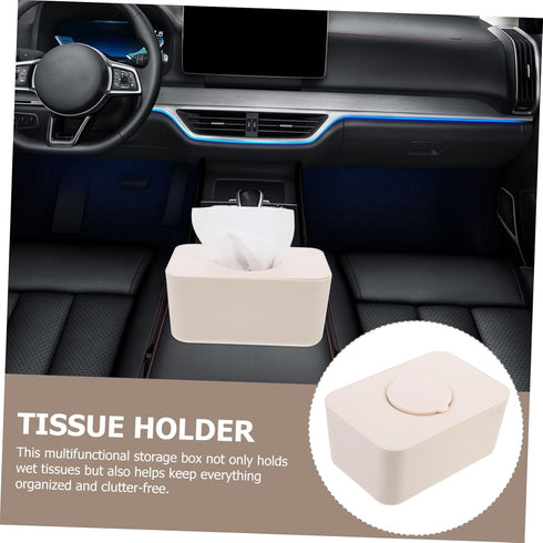 VOSAREA Wet Tissue Box Cover Sealed Silicone Wipe Holder for Home Car Retro Tissue Container Stylish Functional
