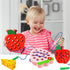 Wooden Lacing Toys for Toddlers - Montessori Educational Learning Fine Motor Skills Travel Toys for Boys Girls Ages 3+