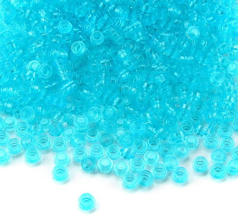 Feleph 1000PCS Transparent Light Blue Round Plates 1X1 Building Blocks Parts, Compatible with Major Brand