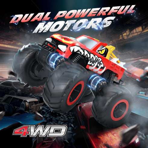 DEERC 1:16 Amphibious RC Monster Trucks, IPX7 Waterproof Remote Control Car, 4WD Dual Motors All Terrain Toys for Kids
