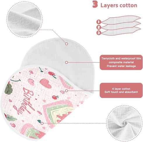 YETTASBIN Birthday Cake Muslin Baby Burp Cloth, Super Soft Absorbent Cotton Burp Rag Baby Bibs Feeding Cloth