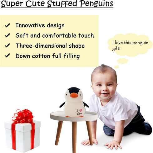 9.84" Penguin Stuffed Animal Plush, Stuffed Baby Penguin Cute Toy for Girls Boys