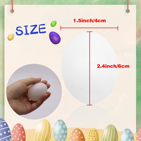 30 Pcs Plastic White Fake Eggs,Easter Eggs,Realistic White Eggs,Faux Fake Egg for DIY Crafts,Painting,Party,Home