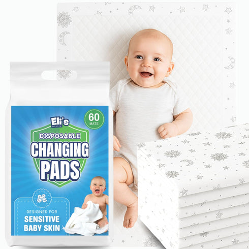 Eli with Love Disposable Baby Changing Pads - Soft, Waterproof & Leakproof