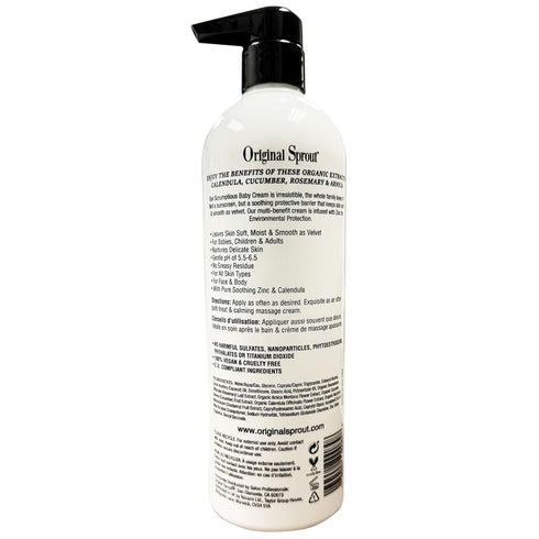 Original Sprout Scrumptious Baby Cream - Gentle Moisturizing Cream for Dry, Sensitive Skin & Diaper Rash, 12 fl oz