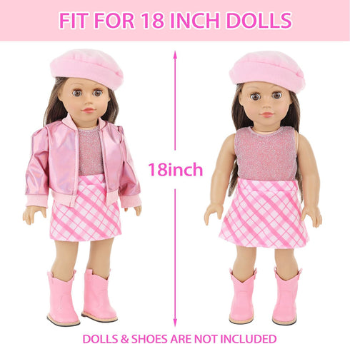 17 18 Inch Set Backpack 18" Ecore Fun Pcs American Doll Accessories Cosmetic with & Outfits | Pretend Play Makeup Kit