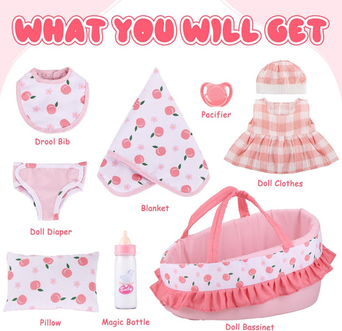 12 Inch Set, 12 Inch GAGAKU Baby Doll Bassinet Carrier, Baby Doll Accessories Baby Doll Carrier Accessories for Baby