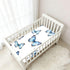CZXW 52" 28" Blue Butterflies Crib Sheets Fitted x Natural Cotton Soft & Breathable for Baby Crib Mattress