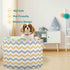 visesunny Grey and Yellow Plaid Chevron Collapsible Basket Storage Bin with Durable Cotton Handles, Home Organizer for
