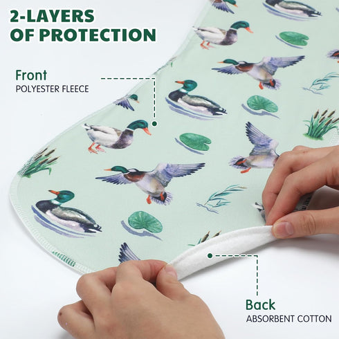 5 Pack 19"x9" Set SmoothNovelty Mallard Duck Pattern Baby Burp Cloths Soft Absorbent Burping Rags for Newborns Spit up