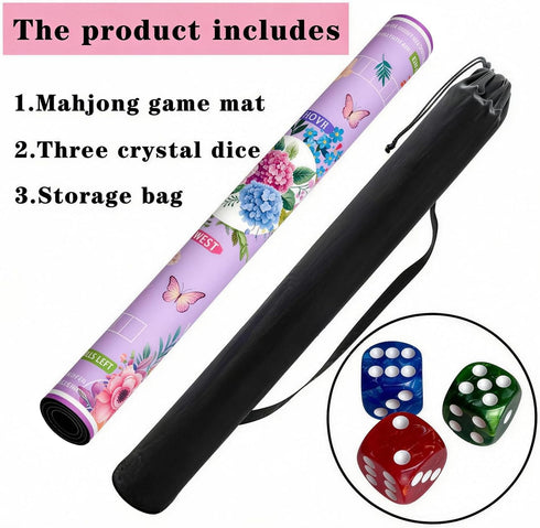 Pittera Table/31.5lnch/American Mahjong mat for Mahjong Table Cloth with Rules mats with Drawstring Bag,Noise