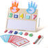 BESTAMTOY Counting 3-6, Montessori Math Board Toy - Double-Sided Finger & Number Tracing Board Number Blocks, Wooden