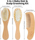 Set Personalized Wooden Hair Brush with Soft Goat Bristles - Perfect for Newborns and Toddlers, Cradle Cap Brush