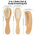 Set Personalized Wooden Hair Brush with Soft Goat Bristles - Perfect for Newborns, Toddlers, and Cradle Cap, Ideal Baby