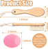 Set, 2Pcs Wooden Baby Hair Brush and Comb Natural Soft Goat Bristles Brush with Baby Shower Scrubber Perfect Scalp