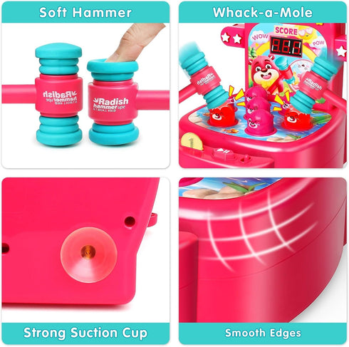 Yerloa Toddler Toys - Whack Mole Arcade Game for Ages 2-4, Interactive Learning Activities with Sound & Light