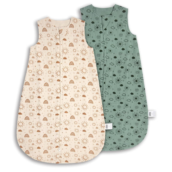 MEXXI Baby Sleep Sack 3-6 Months 1.0 TOG, 2 Pack Muslin Wearable
