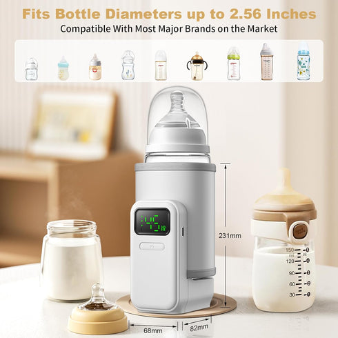 VVU&CCO Travel-Easy,6-Speed Portable Bottle Warmer - Temperature Control,Comfortsble Baby Feeding