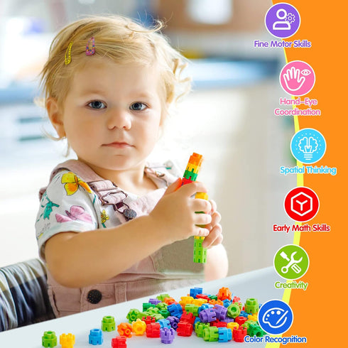 Hexagonal Building Blocks - 160 Piece STEM Toys Building Set for Kids 5+ Year Old Boys Girls, Educational Classroom