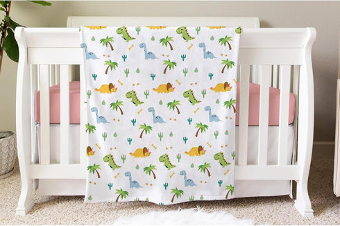 SqtmuHLuo 60x80inch Dinosaur Kids Baby Blanket for Boys Girls Dinosaur Cactus Palm Flannel Fleece Nursery Bed Blankets