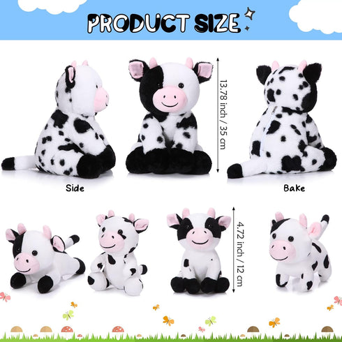 Sumind 5 Pcs Cow Plush Animals Set, Mommy Cow Stuffed Animal with 4 Baby Cute Cows for Boys Girls