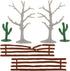 BMC CTS Desert Western Ranch - 15pc Plastic Figure Diorama Accessories Playset