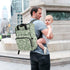 SUABO Backpack Leaf and Flower Pattern Baby Diaper Bag Large Bag Waterproof Travel Diaper Bags for Moms and Dads