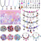 VICTLOV 126 Pieces Charm Bracelet Making Kit, DIY Craft for Girls, Unicorn/Mermaid Crafts Gifts Set for Arts and Crafts