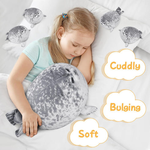 KMUYSL Seal Plush Toys for Girls Ages 3-8, Mommy Seal Stuffed Animal with 4 Babies, Ideal Christmas Birthday Gift