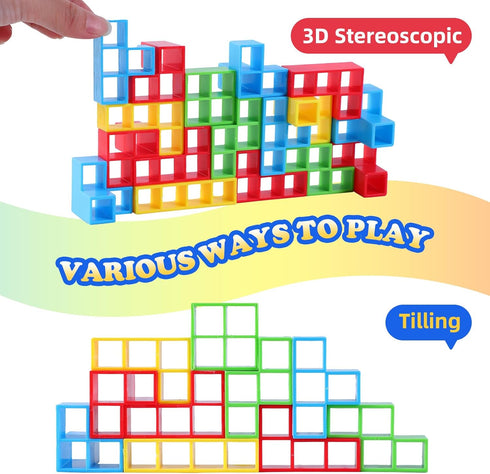 Generic 64 2 Pcs Stack Game for Adult & Kids, Balance Stacking Blocks Game for Players+ Family Games, Parties, Travel