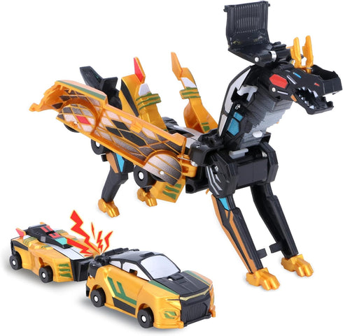 SOYUOI 2-in-1 Transforming Dinosaur Car Toy Magnetic Collision Robots for Kids | Exciting