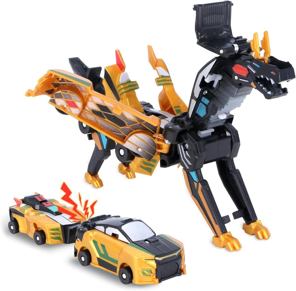 SOYUOI 2-in-1 Transforming Dinosaur Car Toy Magnetic Collision Robots for Kids | Exciting