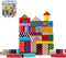 Offelec 50 Pcs Wooden Building Blocks Set with Storage Bucket, Montessori Stacking