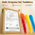 24 4-8 1-3, JUPITEARTH Colors Crayons for Kids Ages with Coloring Book & Bonus Stickers, Non-Toxic & Washable Triangle