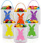 Honeydak 6 PCS Easter Eggs Hunt Basket for Kids Bunny Canvas Rabbit