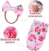 BABESIDE Reborn Baby Doll Blanket with Doll Headband for 17-22 Inch Babydolls, Baby Doll Accessories Baby Doll Wrap Towel Set for Realistic Baby Dolls Girl, Pink Floral Pattern