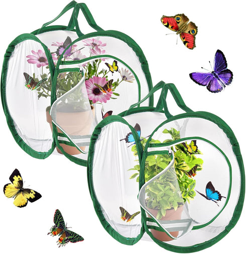 ZENFUN 2 Packs Insect and Butterfly Habitat Cages - Monarch Insect Mesh Cage and Caterpillar Enclosure