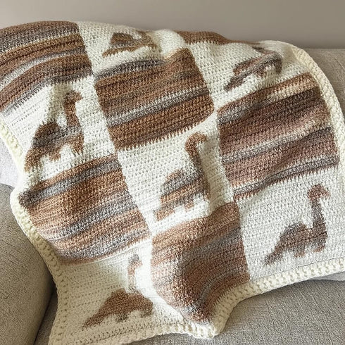 Cozy 30x40 Cotton Baby Blanket Knit Soft Swaddle Receiving Blankets Toddler Infant Blanket with Lovely Dinosaur